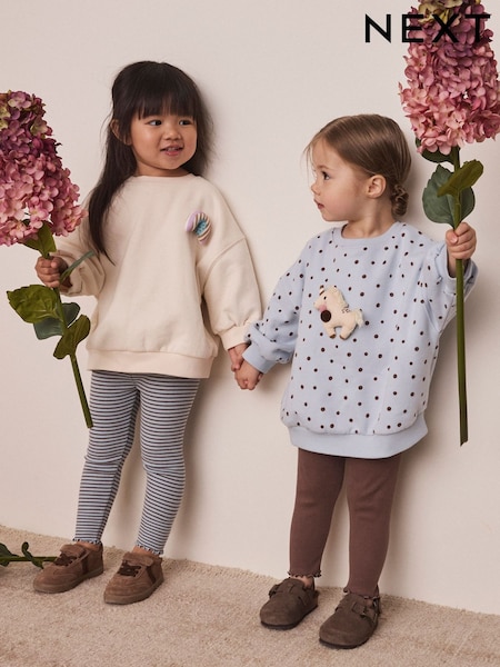 Ecru/Blue Rainbow Unicorn - Sweatshirt & Leggings Set 2 Pack (3mths-7yrs)