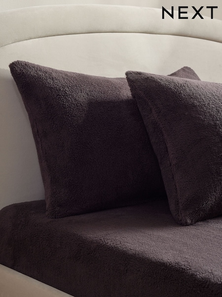 Set Of 2 Teddy Fleece Pillowcases