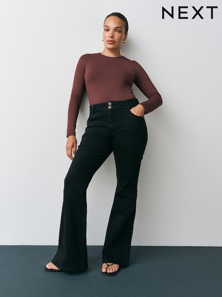 Black - Hourglass Flare Leg Denim Jeans