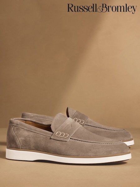 Taupe Suede - Regular Russell & Bromley Benny Loafers