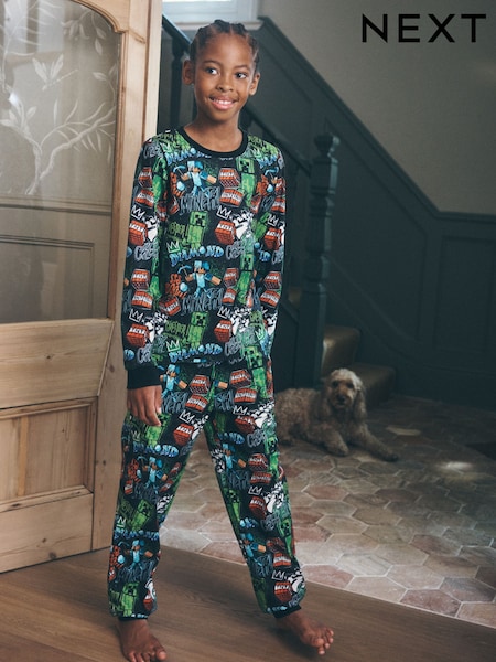 Graffiti - Minecraft Single Cosy Fleece Pyjamas (4-16yrs)