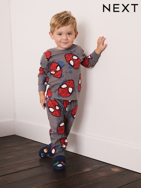Red/Grey Spiderman - Single Cosy Fleece License Pyjamas (12mths-10yrs)