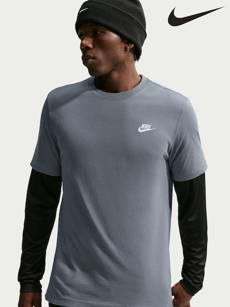 Cool Grey - Regular Nike Short Sleeve Club T-shirt