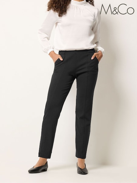 Black - M&co Ponte Seam Detail Trousers