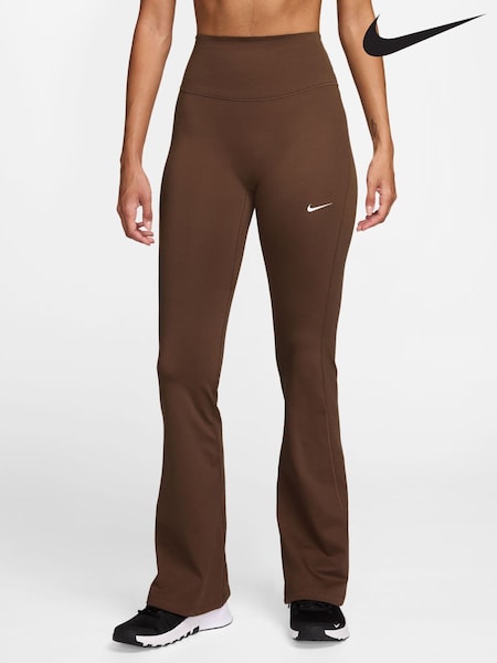 Cacao Wow Brown - Nike One High-waisted Flared Leggings