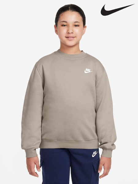 Brown - Nike Club Fleece Sweatshirt