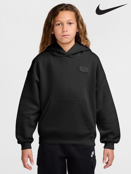 Black - Nike Logo Oversized Fleece Hoodie