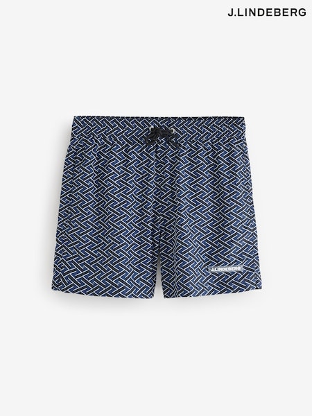 Blue - Regular J.lindeberg Banks Ladder Print Shorts