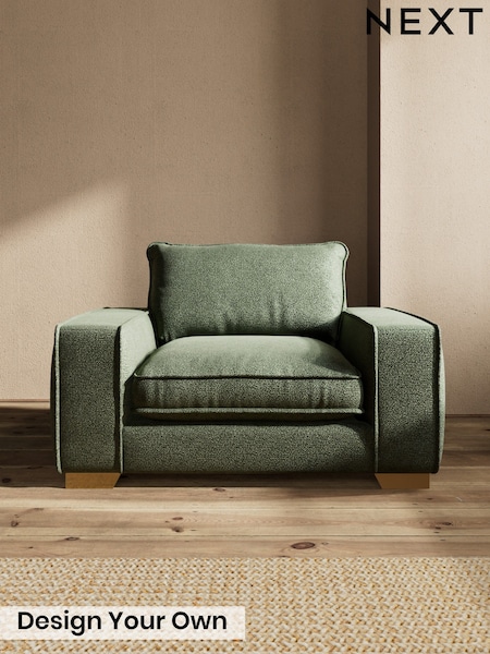 Boucle Chenille/Dark Moss Green - Novella Deep Relaxed Sit
