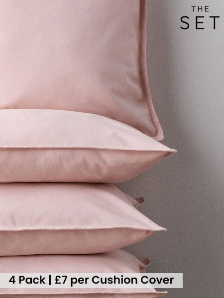 The Set 4 Pack Cotton Linen Cushion Covers