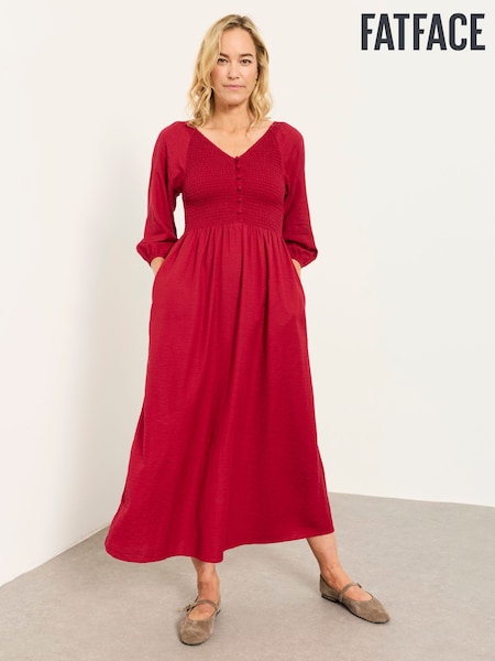 Red - Fatface Midi Dress