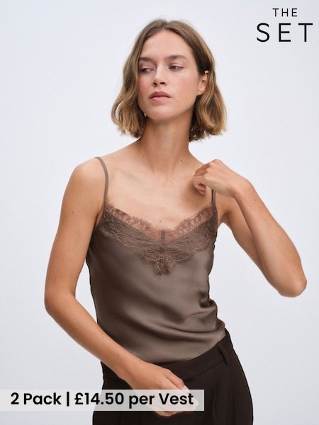 Multi - The Set 2 Pack Lace Cami Vests