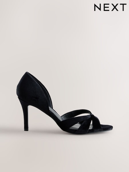 Black - Velvet Forever Comfort® Two Part Heeled Sandals