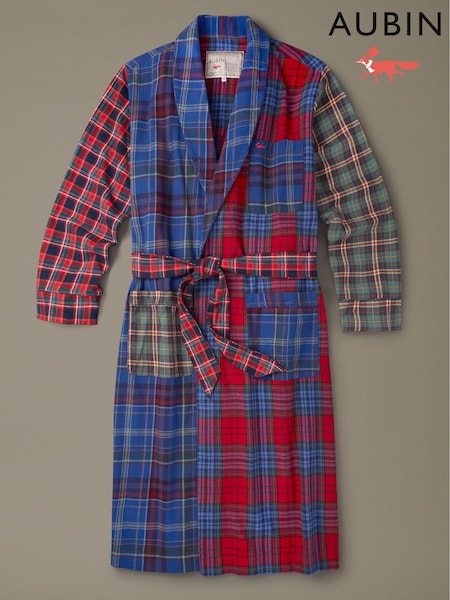 Blue - Regular Aubin Rupert Flannel Dressing Gown