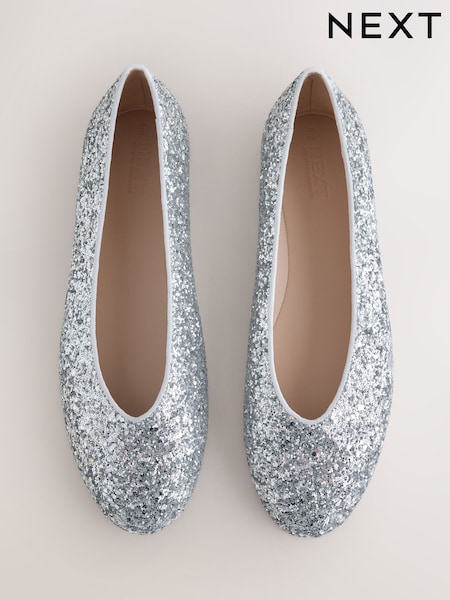 Silver - Forever Comfort® Sparkle Ballet Flats