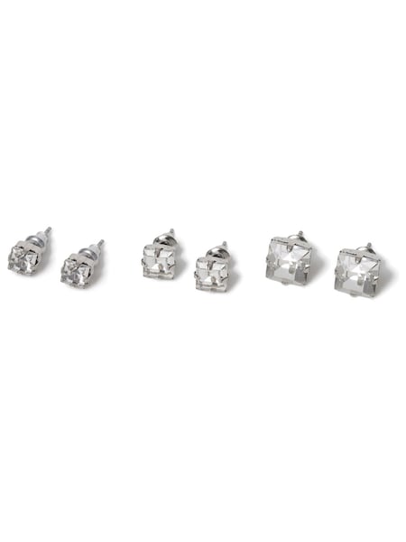 Silver Tone - Regular Dck Mens Silver Tone Stud Earrings