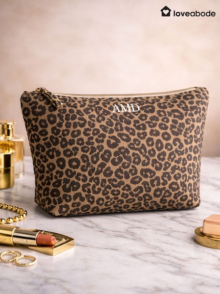 Animal - Personalised Leopard Print Makeup Bag By Loveabode