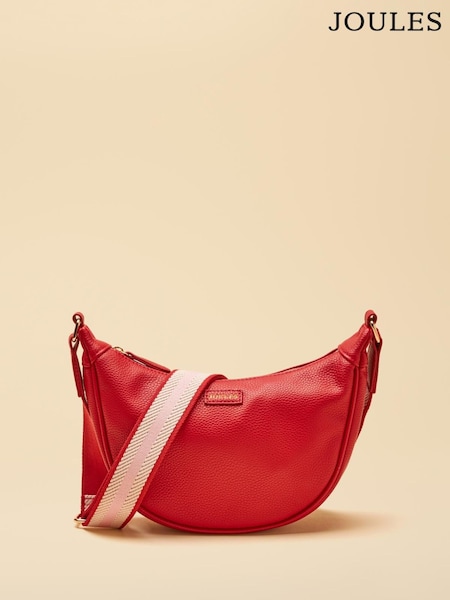 Red - Joules Jade Half Moon Adjustable Cross-body Bag