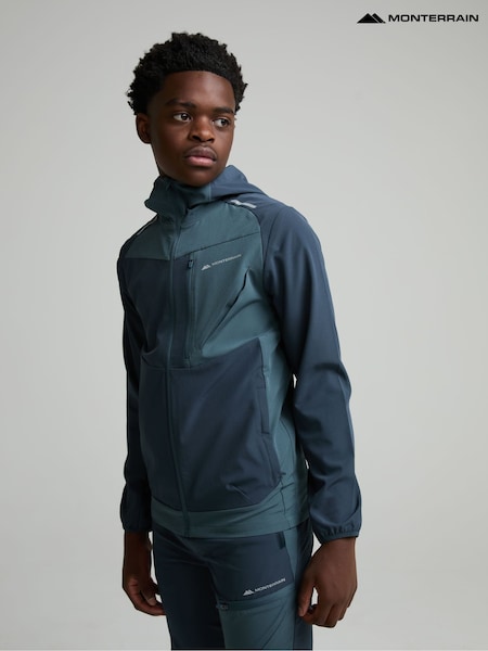 Blue - Monterrain Junior Deflect 2.0 Woven Hoodie