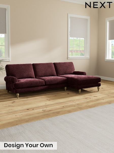 Plush Chenille/Burgundy Red - Erin Deep Relaxed Sit