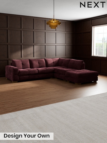 Plush Chenille/Burgundy Red - Brooke Deep Sit