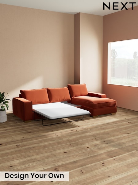Plush Velvet Easy Clean/Ginger Orange - Novella Deep Relaxed Sit