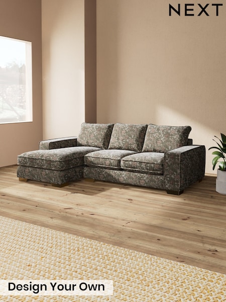 Relaxed Linen Look Print/Swagger Floral Dark Green - Novella Deep Relaxed Sit