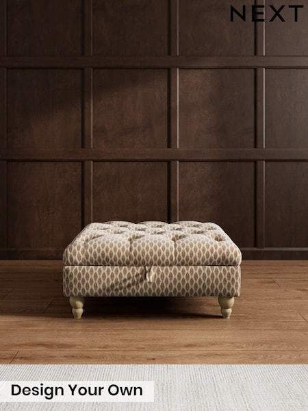 Relaxed Linen Look Print/Fern Leaf Honey Yellow - Gosford Highback Ii Deep Sit