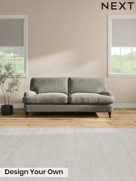 Relaxed Linen Look Print/Ikat Dark Green - Sadie Deep Relaxed Sit