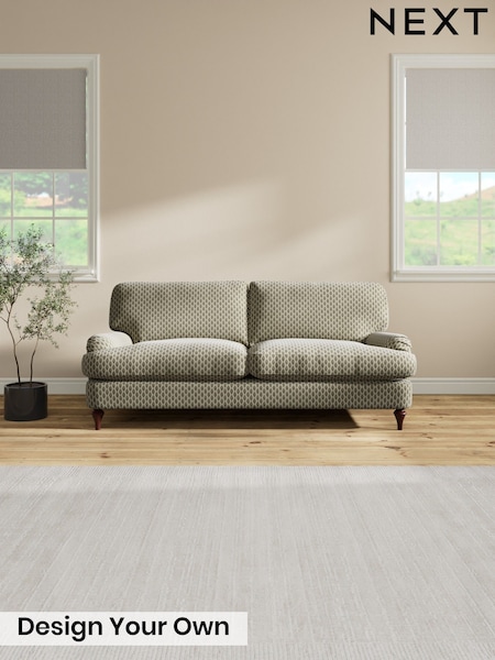 Relaxed Linen Look Print/Fern Leaf Moss Green - Sadie Deep Relaxed Sit