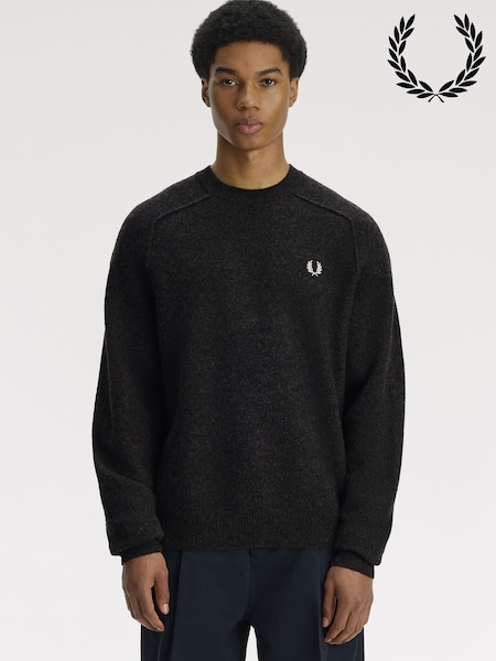 Grey - Regular Fred Perry Merinowool Saddlesleeve Jumper