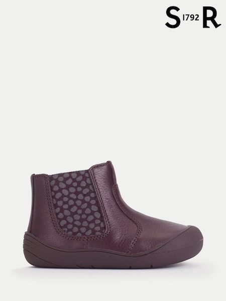 Burgundy Leather - Start Rite Little Chelsea Barefoot-friendly Scuff Resistant First Walking Baby Zip Up Ankle Boots