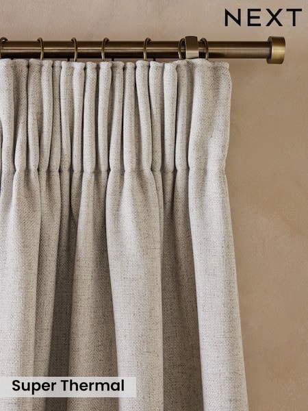 Soft Weave Linen Blend Pencil Pleat Curtains