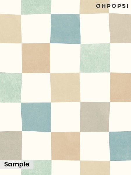 Ohpopsi Disco Check Wallpaper A4 Sample