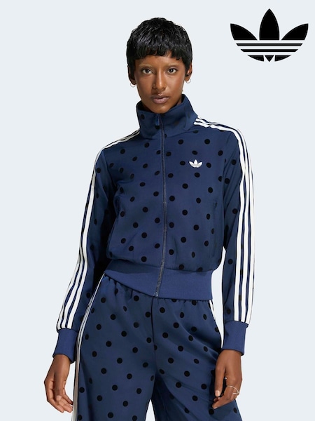 Indigo Blue - Adidas Originals Polka Dot Firebird Satin Track Top Jacket