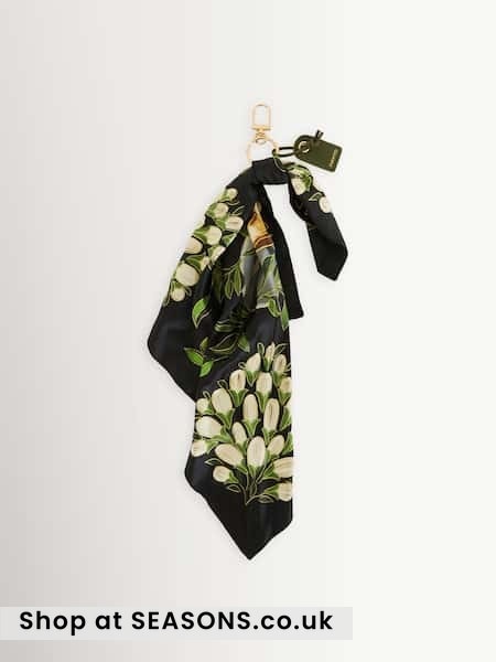 Black - Farm Rio Pietra Keychain Scarf