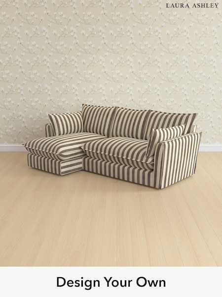Orla Stripe/Dark Truffle Natural Westerham By Laura Ashley (W03787) | £2,400