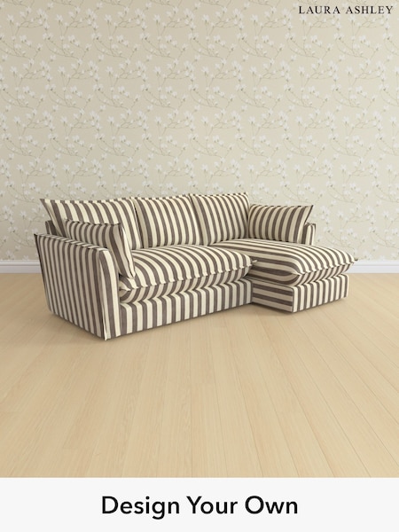 Orla Stripe/Dark Truffle Natural Westerham By Laura Ashley (W03787) | £2,400