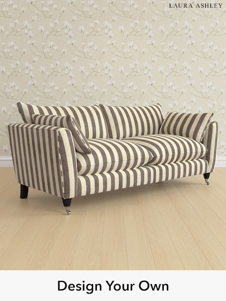 Orla Stripe/Dark Truffle Natural Casterton By Laura Ashley (W03790) | £1,575