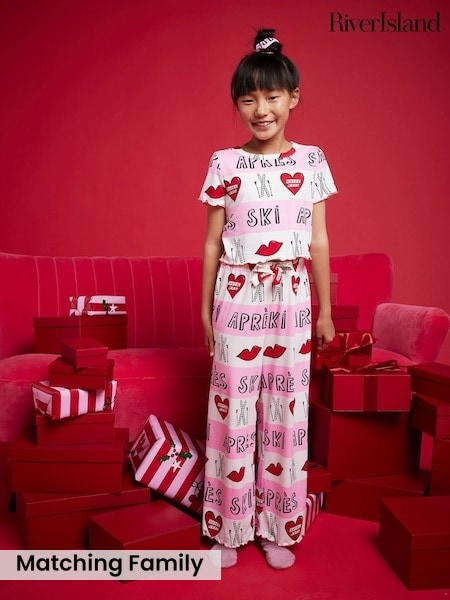 River Island Pink Nephthys Apres Ski Pyjamas (W03967) | £16