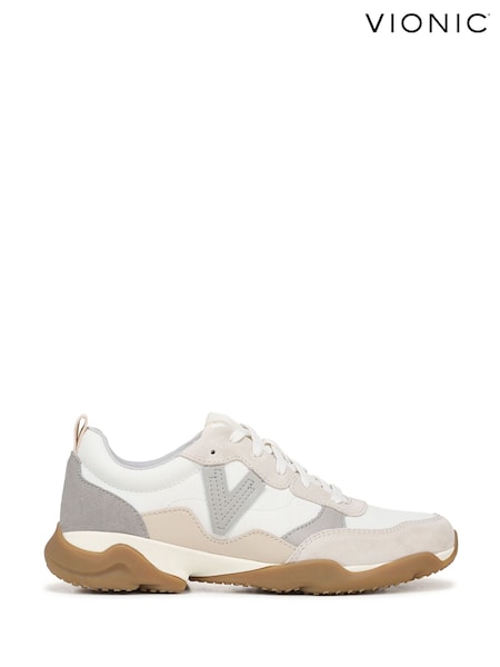 Vionic Cream Walk Slim Glide Wide Fit Arch Support Trainers (W04071) | £130