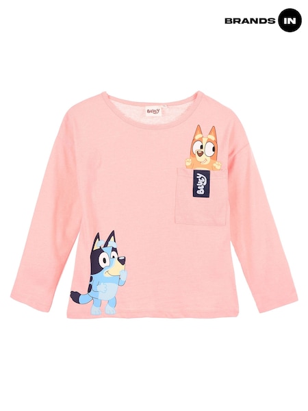 Brands In Pink Bluey Pocket T-Shirt (W04225) | £32