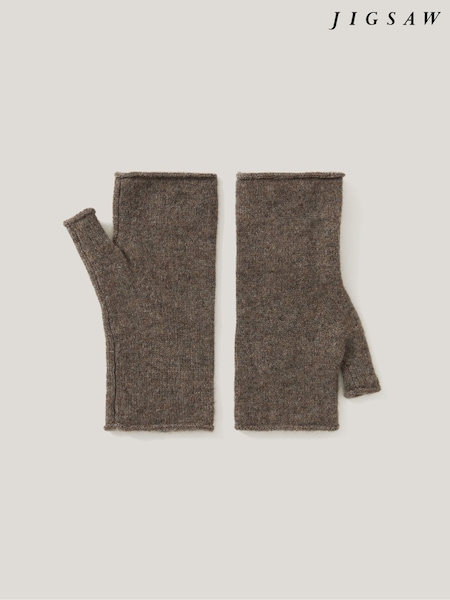 Jigsaw Grey Cashmere Mittens (W04258) | £59