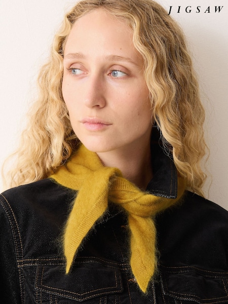 Jigsaw Yellow Halo Cashmere Triangle Scarf (W04270) | £79
