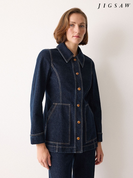 Jigsaw Purple Denim Tailored Panelled Jacket (W04275) | £189