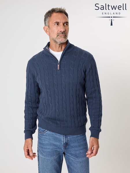 Saltwell Cable Knit Quarter Zip Jumper (W04296) | £34