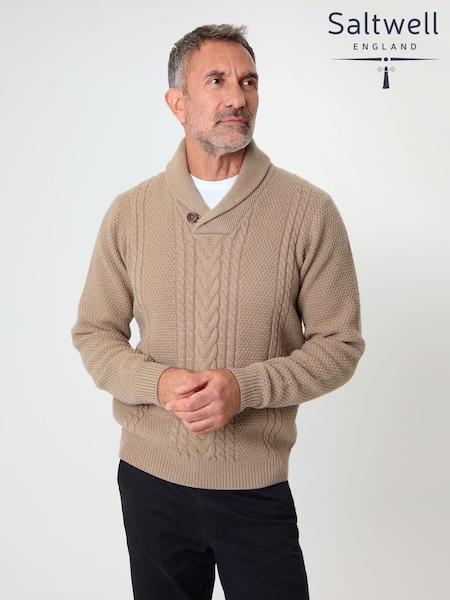 Saltwell Cable Knit Shawl Neck Jumper (W04315) | £32