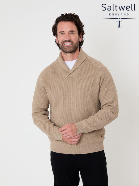 Saltwell Knitted Shawl Neck Jumper (W04323) | £32
