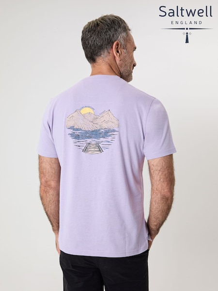 Saltwell Peached Cotton Graphic Print T-Shirt (W04328) | £20