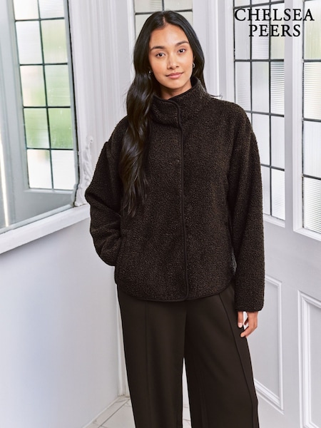 Chelsea Peers Brown Borg Fleece Jacket (W04364) | £75
